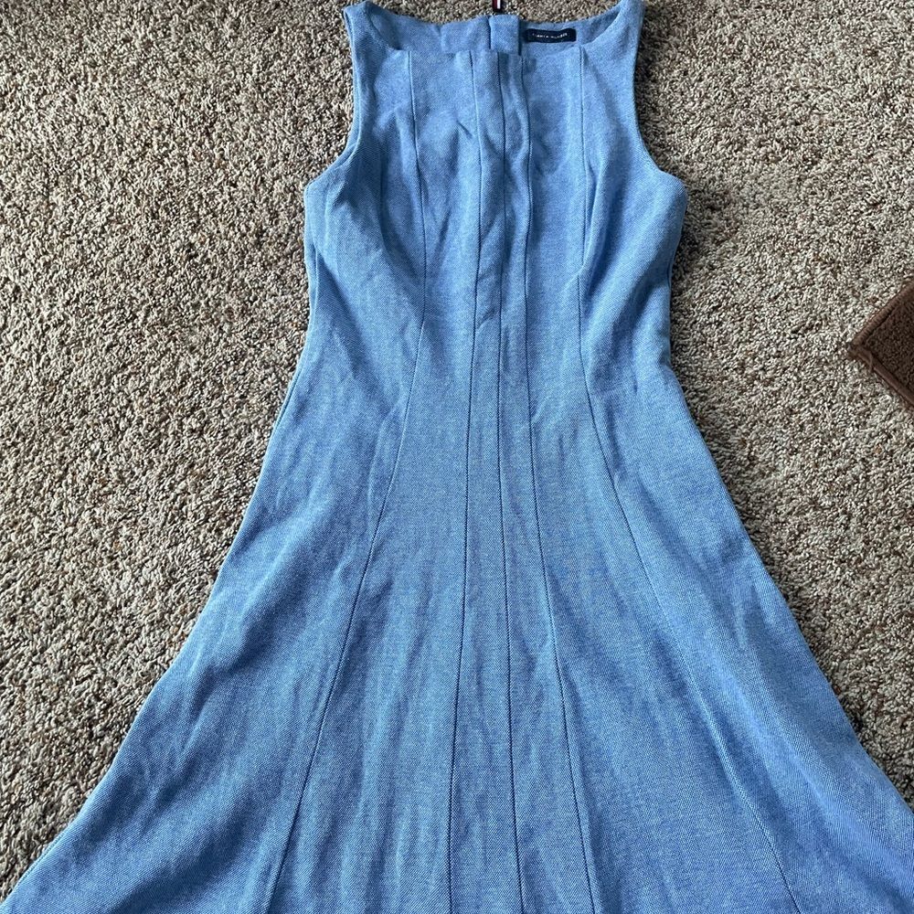 Tommy Hilfiger cotton pleated fitted dress